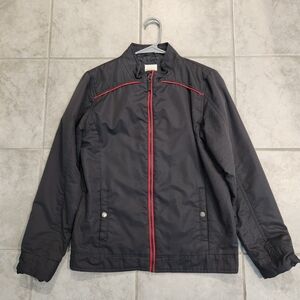 Cat & Jack Boys Dark Gray Windbreaker with Red Accents